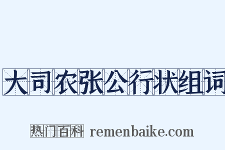 大司农张公行状组词是什么意思的图片